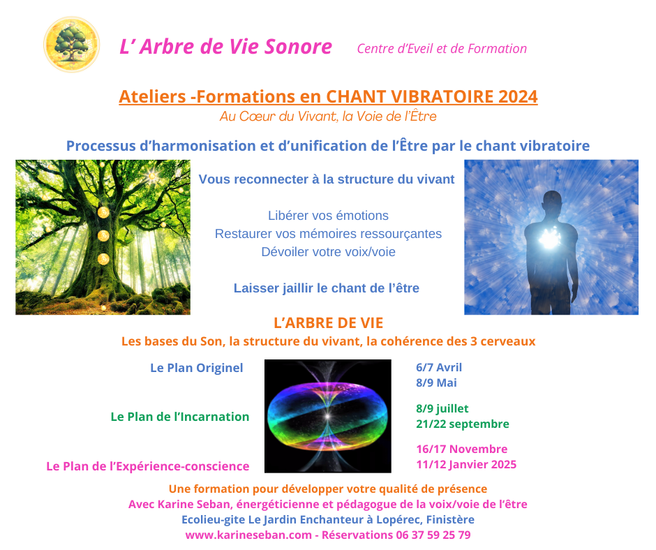 Ateliers formations chant vibratoire 2024